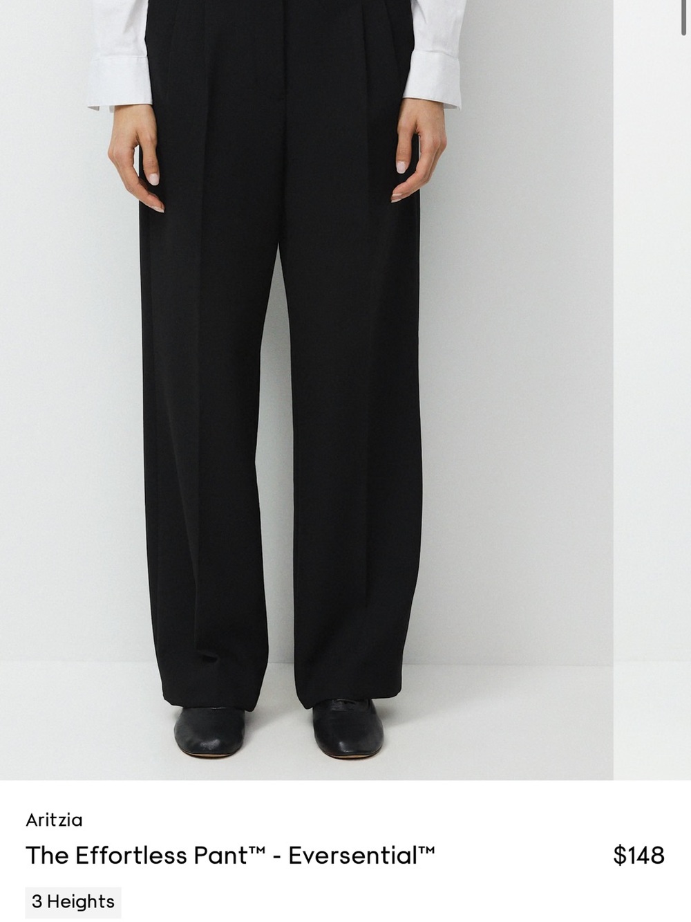 Aritzia Effortless Wide-Leg Trousers - Black